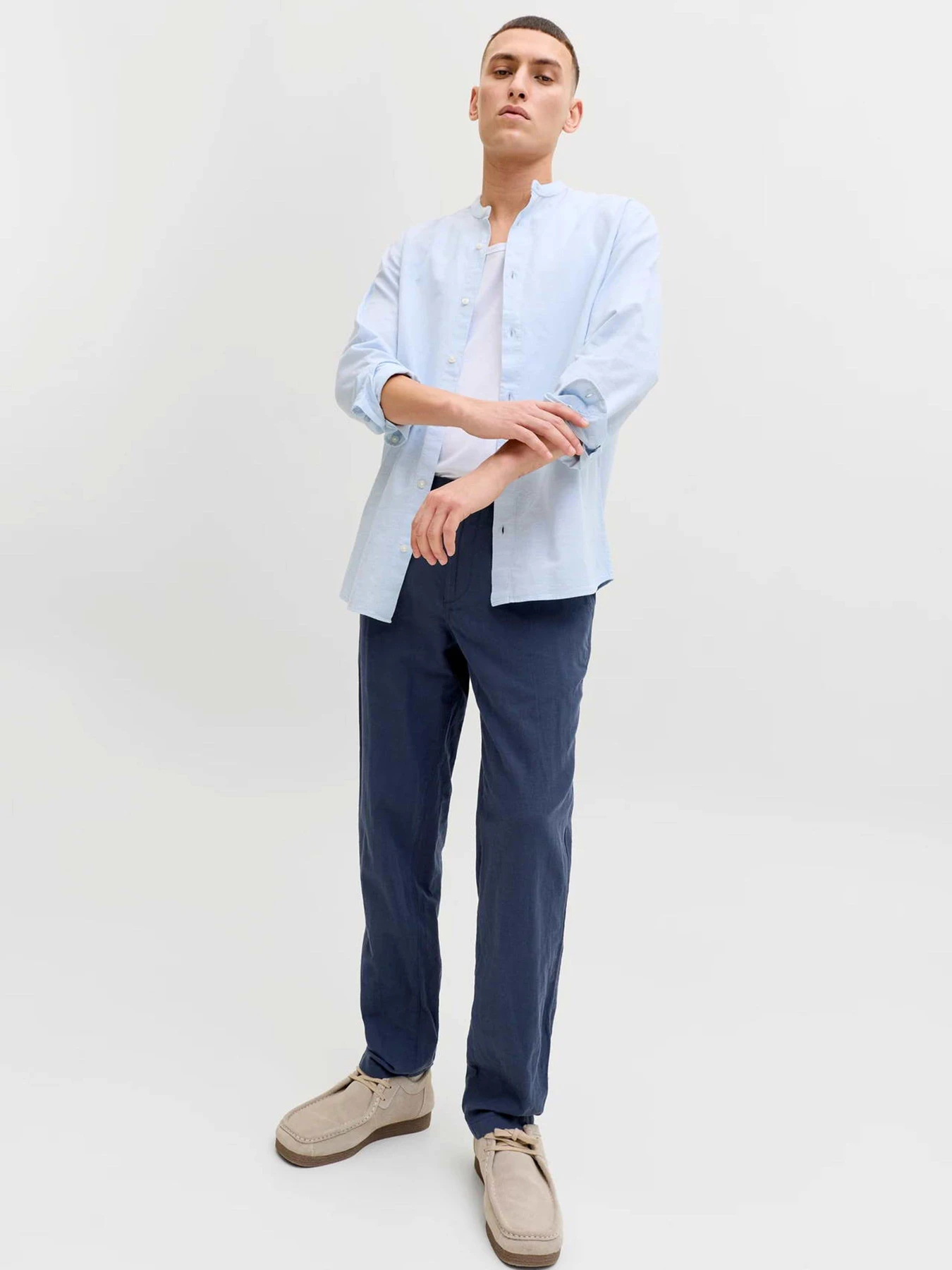 Брюки JACK & JONES TACE SUMMER LINEN BLEND CHINO модель 12248604_Navy Blazer Фото