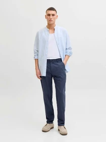 Брюки JACK & JONES TACE SUMMER LINEN BLEND CHINO модель 12248604_Navy Blazer Фото