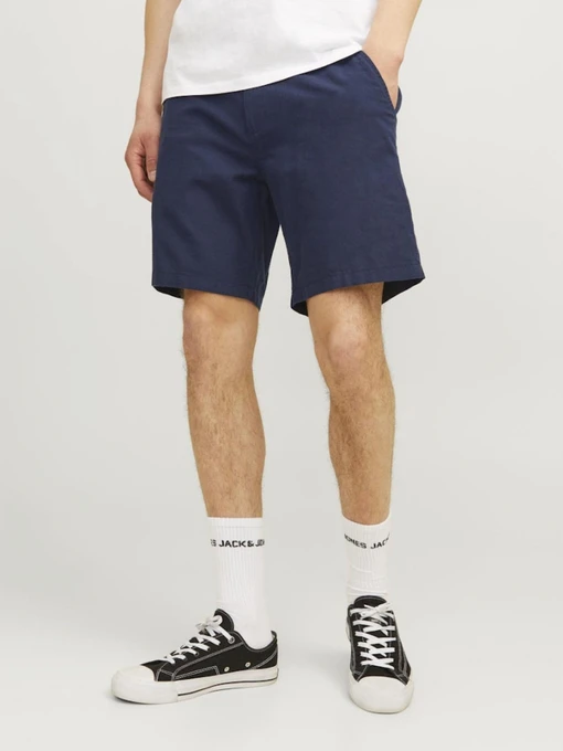 Шорты JACK & JONES STACE SUMMER LINEN BLEND SHORT модель 12248627_Navy Blazer Фото