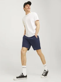 Шорты JACK & JONES STACE SUMMER LINEN BLEND SHORT модель 12248627_Navy Blazer Фото
