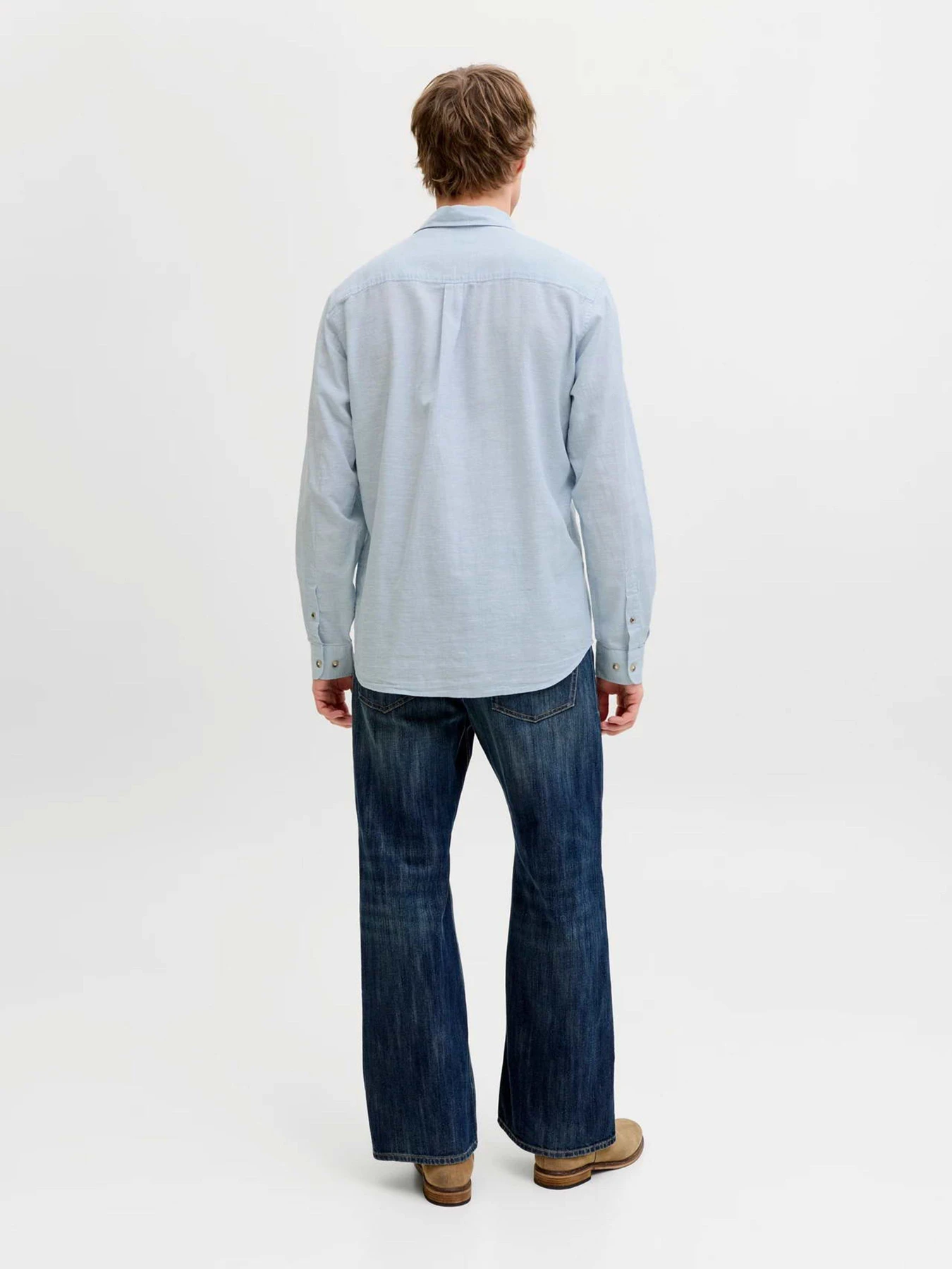 Рубашки JACK & JONES SUMMER LINEN BLEND SHIRT модель 12289174_Celestial Blue Фото