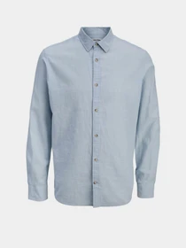 Рубашки JACK & JONES SUMMER LINEN BLEND SHIRT модель 12289174_Celestial Blue Фото