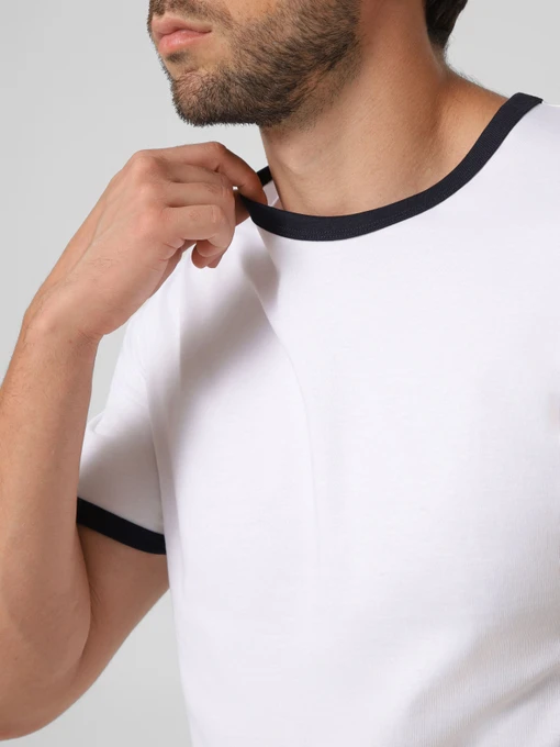Бавовняна Чоловіча Футболка JACK & JONES NANTUCKET BLANK RINGER TEE фото 3