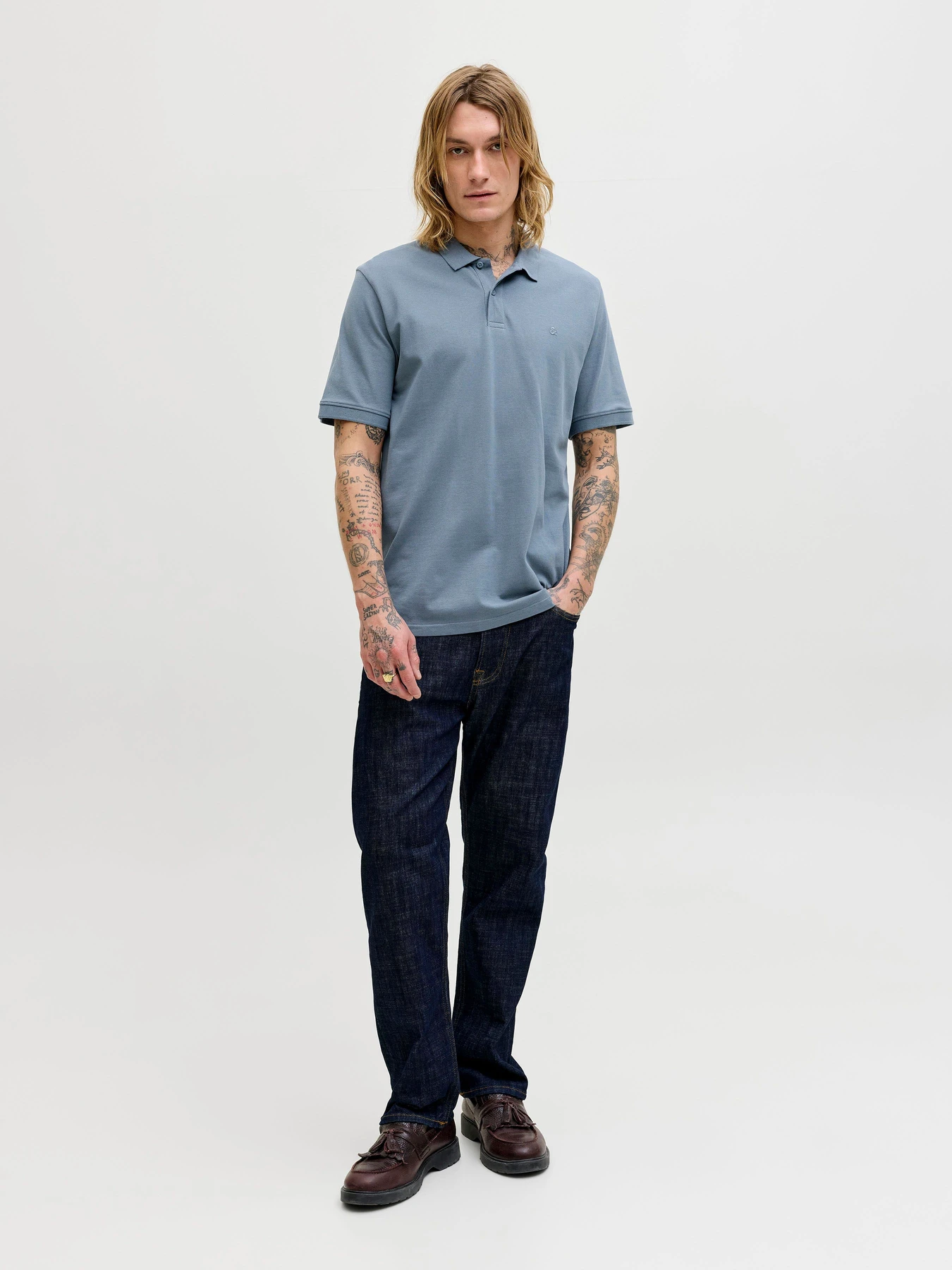 Футболки і поло JACK & JONES BASIC POLO модель 12136516_Blue Mirage Футболки і поло JACK & JONES BASIC POLO модель 12136516_Blue Mirage Фото