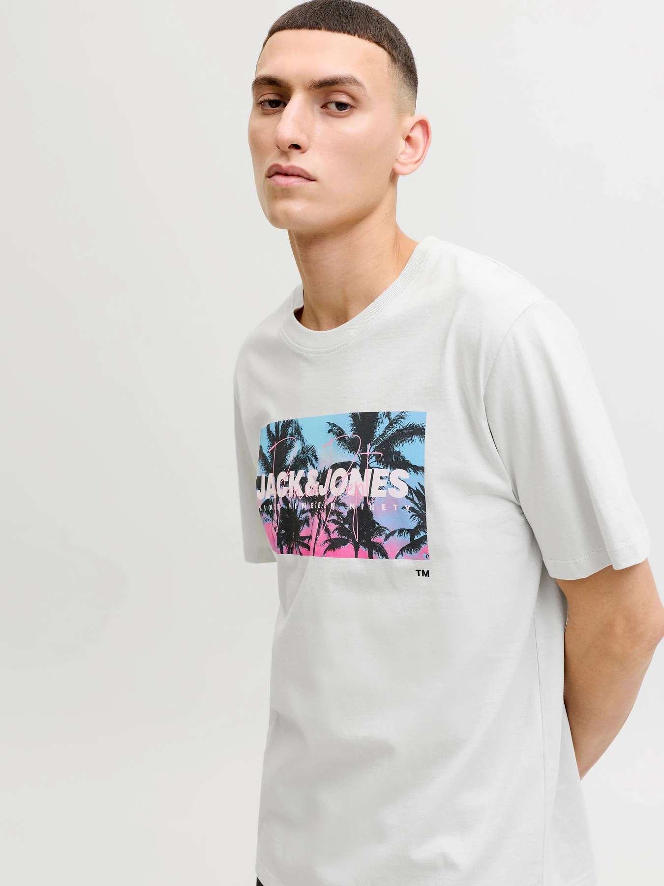 Футболки і поло JACK & JONES INDIANA TEE модель 12288112_Glacier Gray Фото