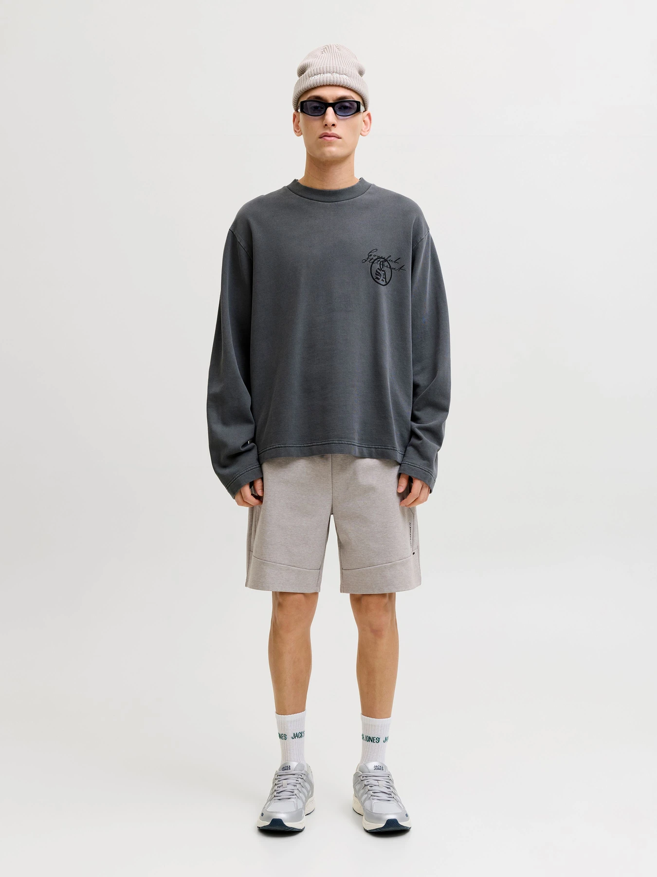 Шорти JACK & JONES GORDON BASE SWEAT SHORTS модель 12288632_Light Grey Melange Фото