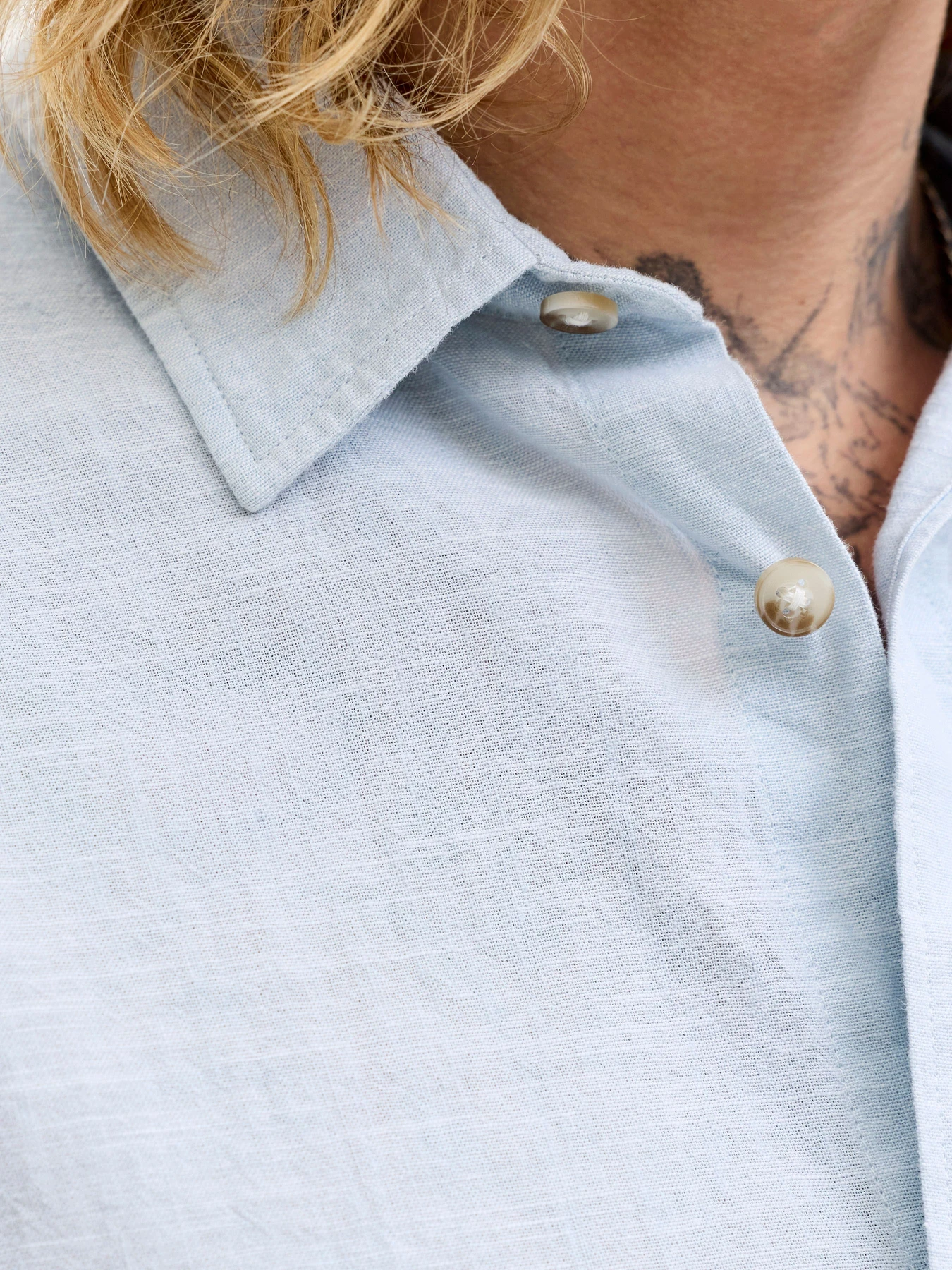 Рубашки JACK & JONES SUMMER LINEN BLEND SHIRT модель 12289160_Celestial Blue Рубашки JACK & JONES SUMMER LINEN BLEND SHIRT модель 12289160_Celestial Blue Фото