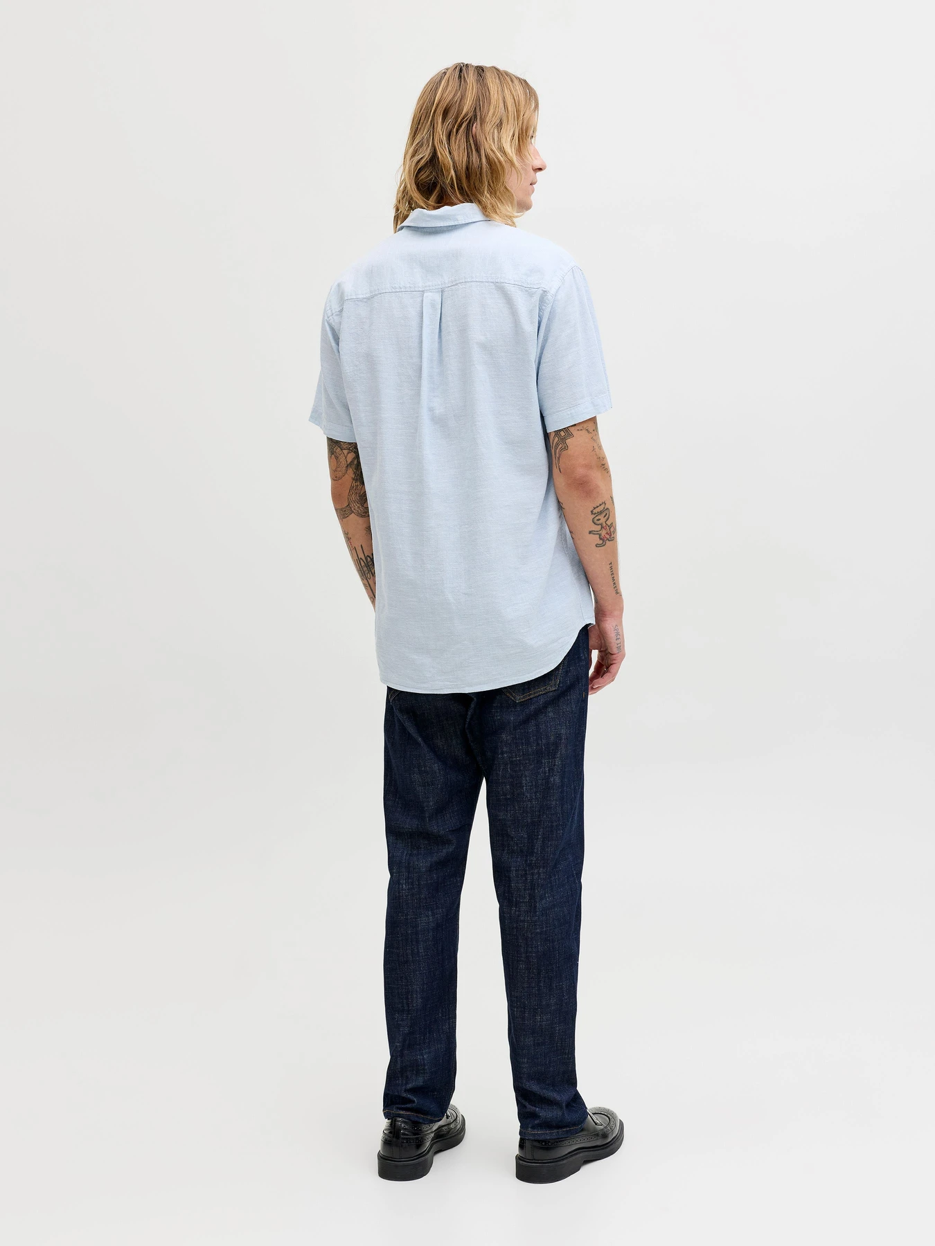 Рубашки JACK & JONES SUMMER LINEN BLEND SHIRT модель 12289160_Celestial Blue Рубашки JACK & JONES SUMMER LINEN BLEND SHIRT модель 12289160_Celestial Blue Фото