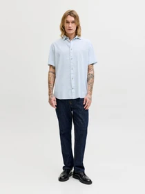 Рубашки JACK & JONES SUMMER LINEN BLEND SHIRT модель 12289160_Celestial Blue Фото