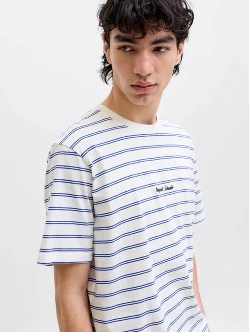 Бавовняна Чоловіча Футболка JACK & JONES NORREBRO STRIPE TEE фото 2
