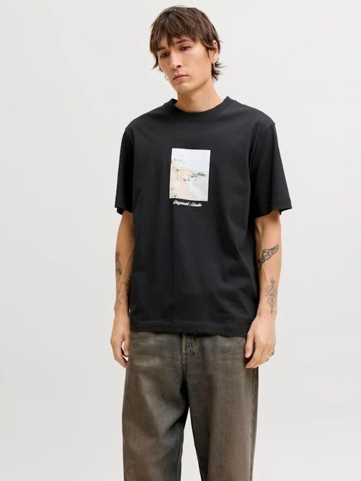 Футболки и поло JACK & JONES NORREBRO PHOTO TEE модель 12291022_Black Main2 26 Фото
