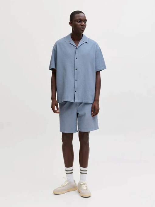 Бавовняна Чоловіча Сорочка повсякденна JACK & JONES GLOBAL WAFFLE RESORT SHIRT фото 3