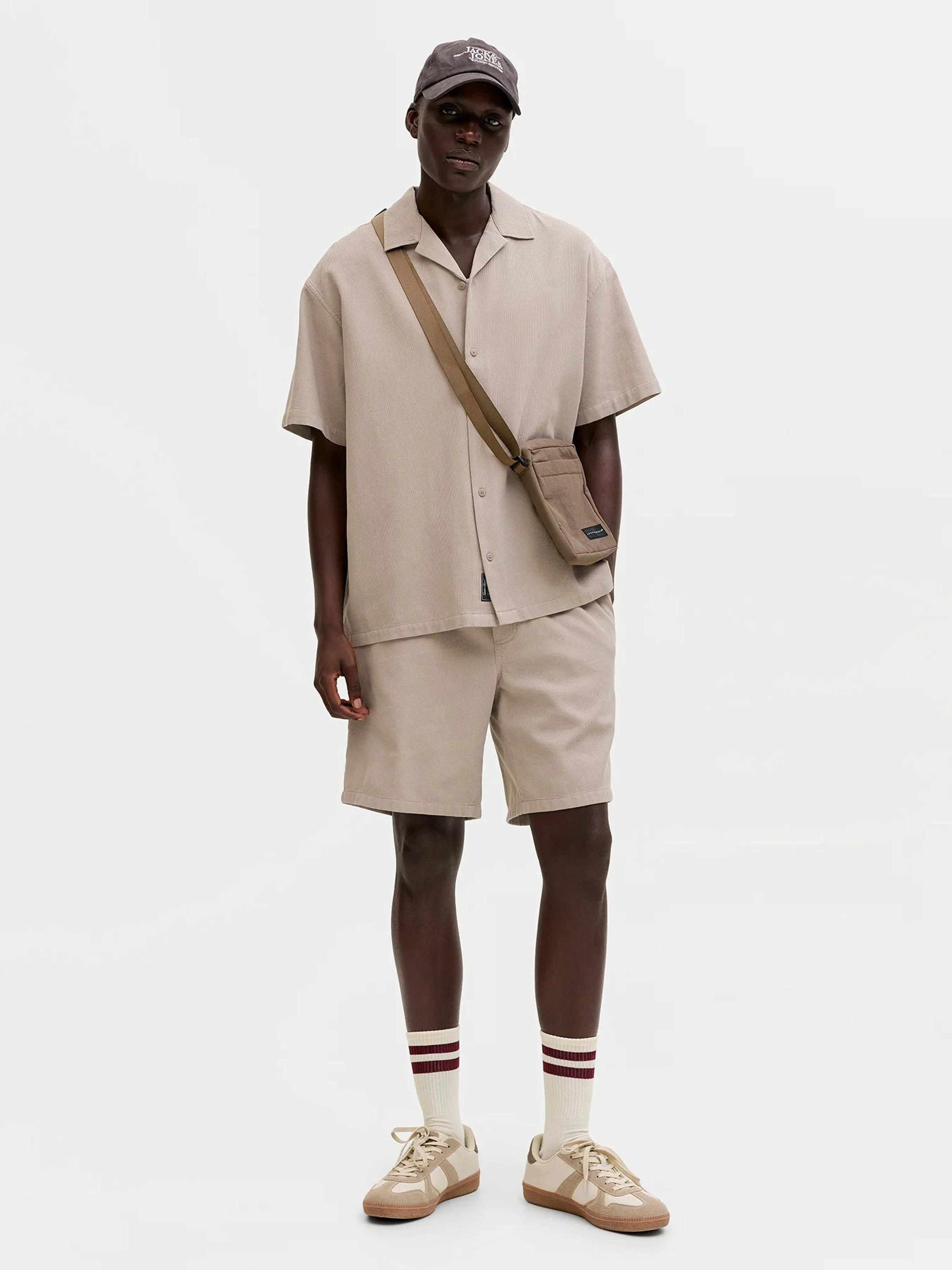 Бавовняна Чоловіча Сорочка повсякденна JACK & JONES GLOBAL WAFFLE RESORT SHIRT фото 3