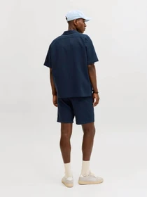 Рубашки JACK & JONES GLOBAL WAFFLE RESORT SHIRT модель 12295551_Navy Blazer Фото