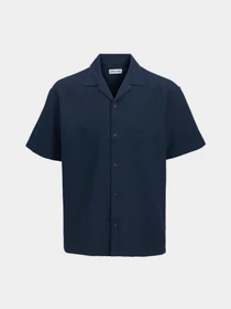 Рубашки JACK & JONES GLOBAL WAFFLE RESORT SHIRT модель 12295551_Navy Blazer Фото