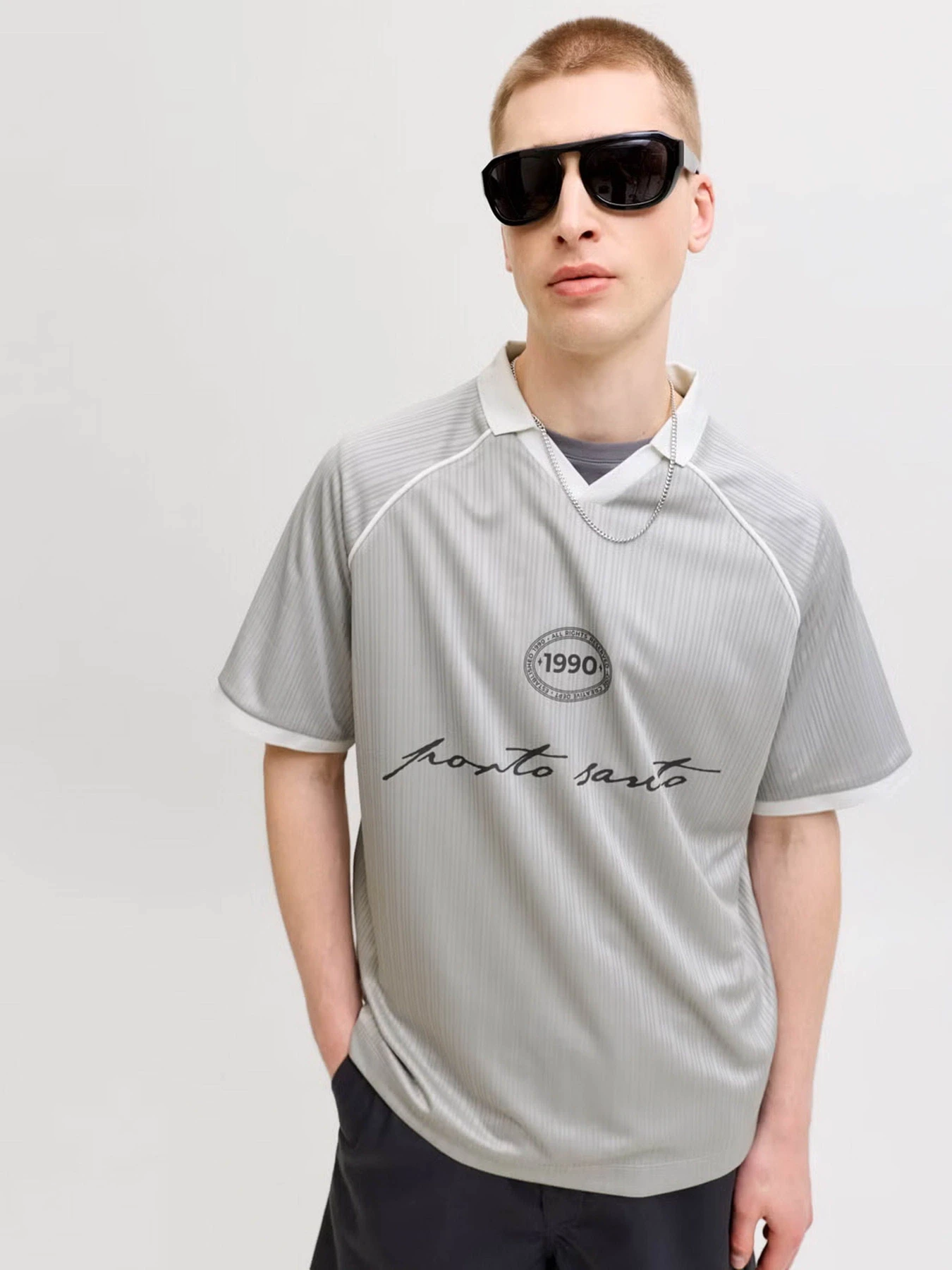 Футболки и поло JACK & JONES ETERNA FOOTBALL POLO модель 12295605_Vapor Blue Фото