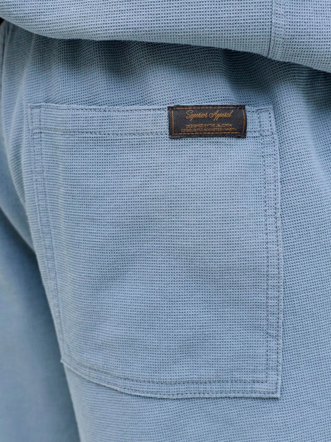 Шорты JACK & JONES JAIDEN WAFFLE RESORT SHORT модель 12295862_Blue Mirage Фото
