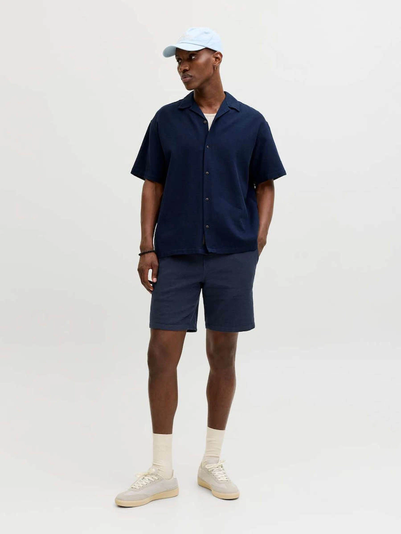 Шорти JACK & JONES JAIDEN WAFFLE RESORT SHORT модель 12295862_Navy Blazer Фото