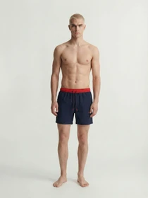 Одежда для пляжа JACK & JONES MAUI ARCHIVE SWIM SHORTS модель 12296324_Navy Blazer TRUE RED Фото