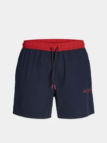 Одежда для пляжа JACK & JONES MAUI ARCHIVE SWIM SHORTS модель 12296324_Navy Blazer TRUE RED Фото