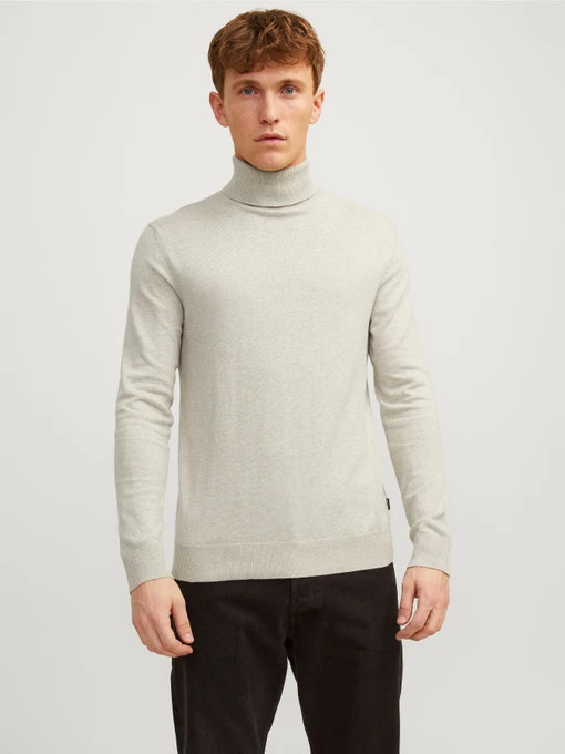Светри та кардигани JACK & JONES EMIL KNIT ROLL NECK модель 12157417_Oatmeal Melange Фото