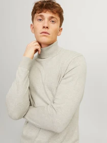 Светри та кардигани JACK & JONES EMIL KNIT ROLL NECK модель 12157417_Oatmeal Melange Фото