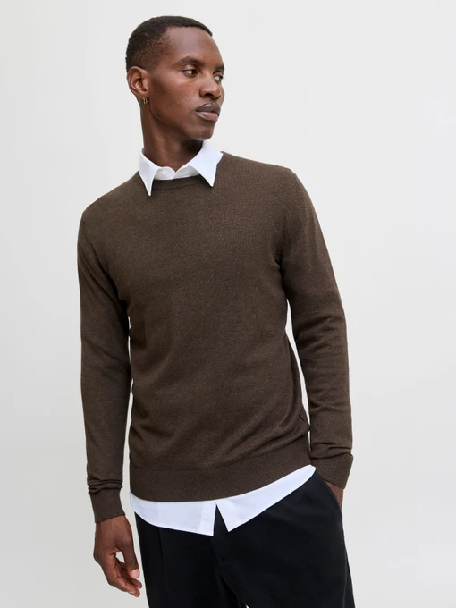 Светри та кардигани JACK & JONES EMIL KNIT CREW NECK модель 12208364_Mulch TWIST Фото