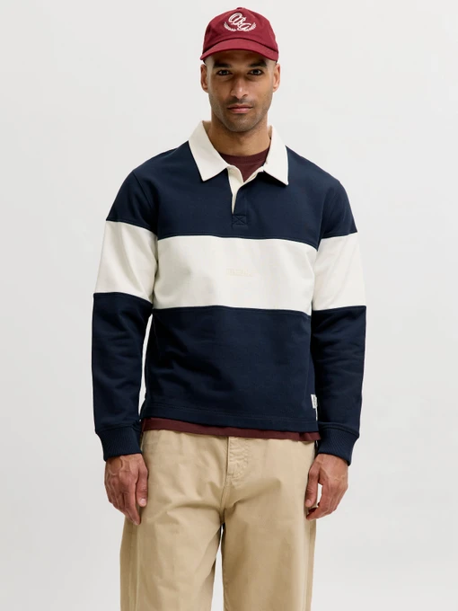 Футболки и поло JACK & JONES FREDERIKSBERG BLOCKING SWEAT P модель 12300045_Sky Captain Фото