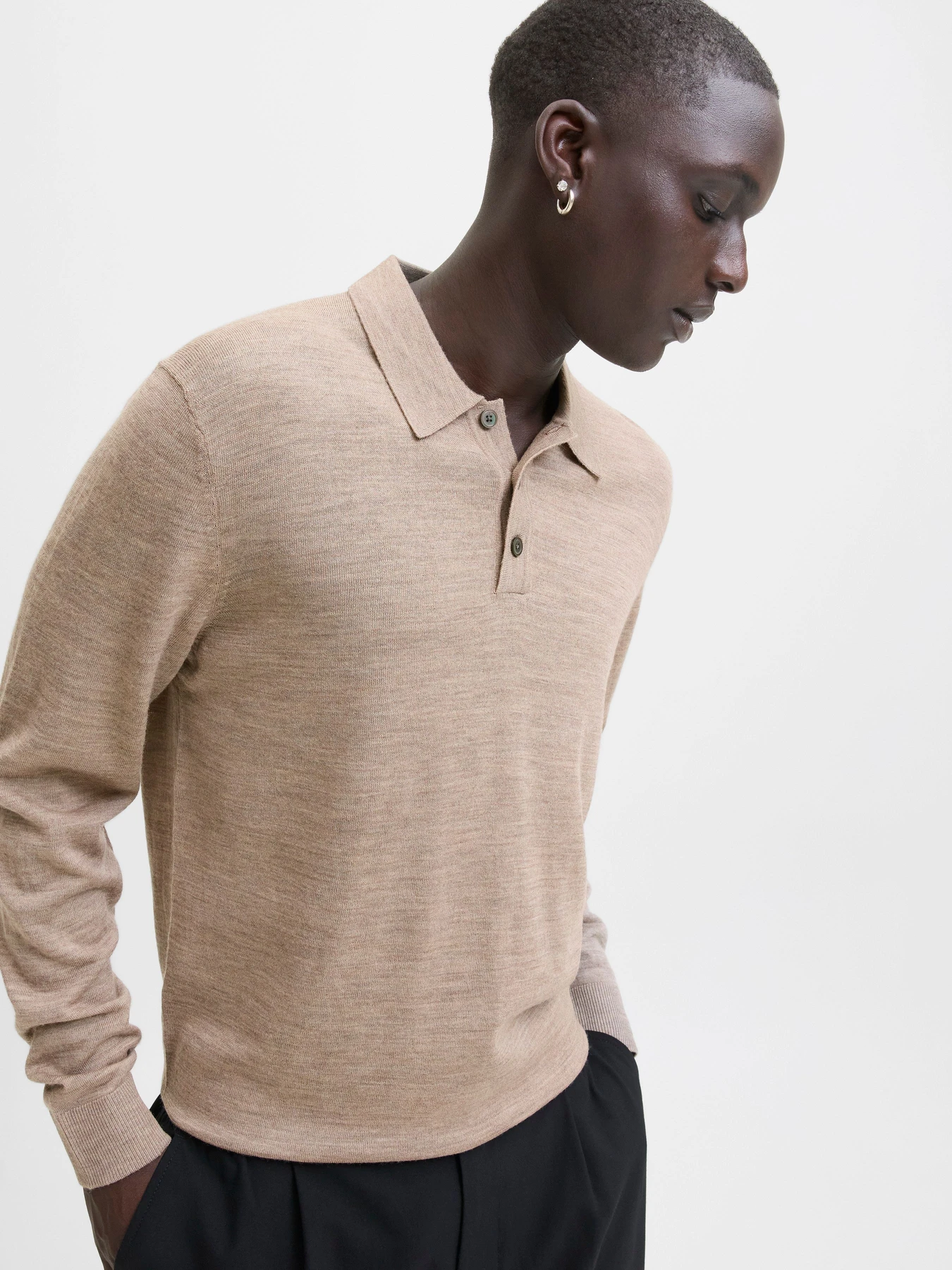 Футболки и поло JACK & JONES BLAMERINO KNIT POLO модель 12281757_Greige Melange Футболки и поло JACK & JONES BLAMERINO KNIT POLO модель 12281757_Greige Melange Фото