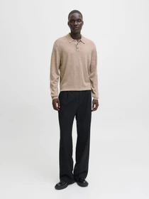Футболки и поло JACK & JONES BLAMERINO KNIT POLO модель 12281757_Greige Melange Фото