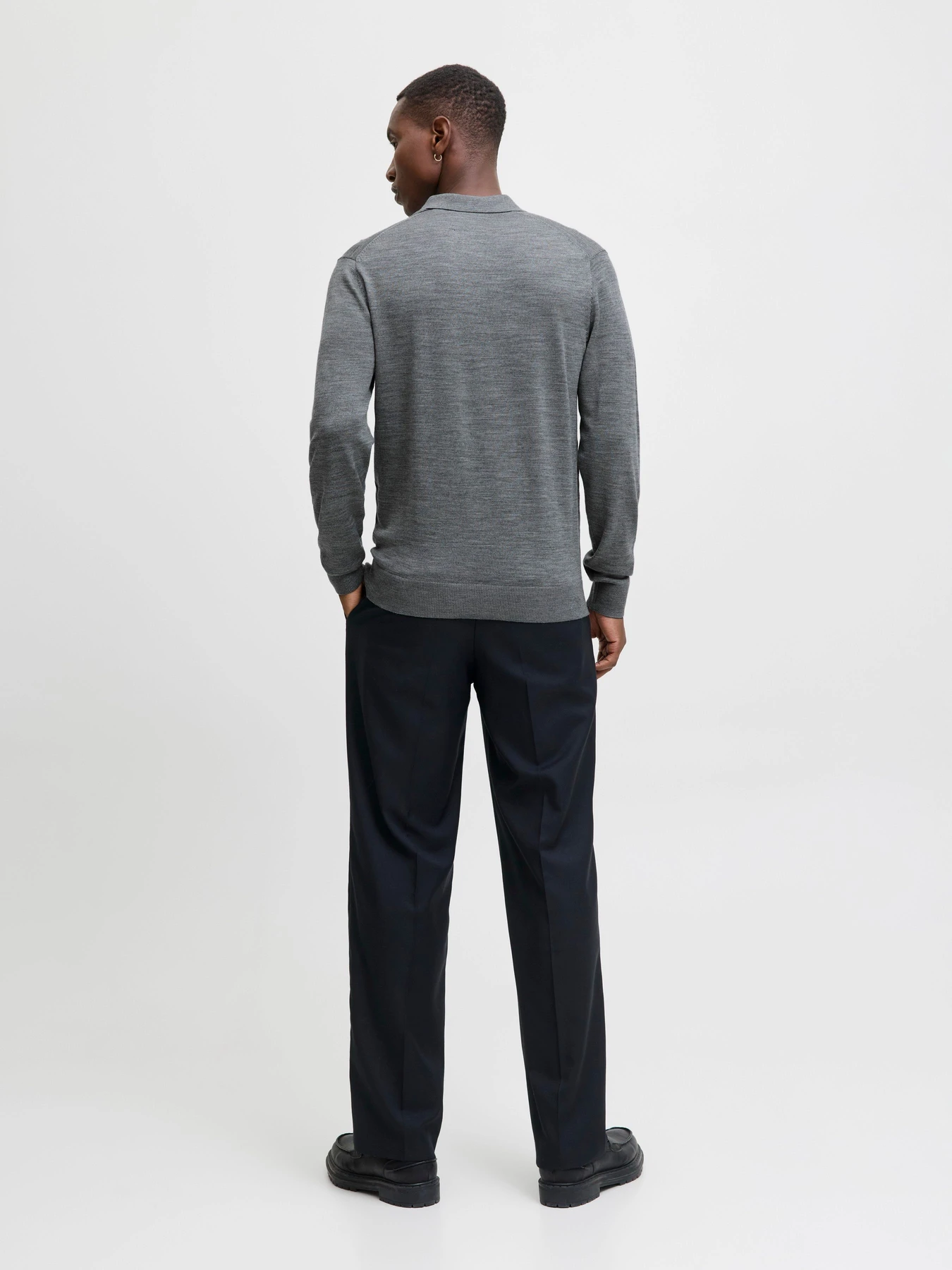 Футболки и поло JACK & JONES BLAMERINO KNIT POLO модель 12281757_Medium Grey Melange Футболки и поло JACK & JONES BLAMERINO KNIT POLO модель 12281757_Medium Grey Melange Фото