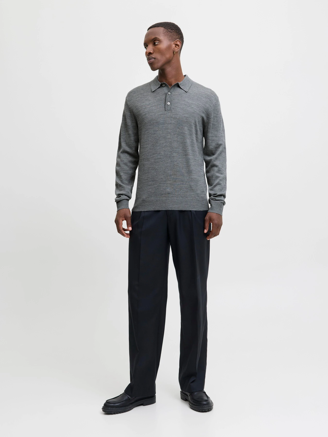 Футболки и поло JACK & JONES BLAMERINO KNIT POLO модель 12281757_Medium Grey Melange Футболки и поло JACK & JONES BLAMERINO KNIT POLO модель 12281757_Medium Grey Melange Фото
