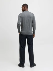Футболки и поло JACK & JONES BLAMERINO KNIT POLO модель 12281757_Medium Grey Melange Фото