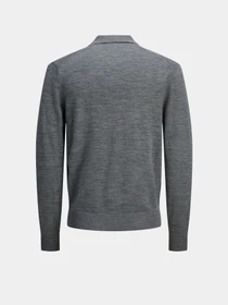 Футболки и поло JACK & JONES BLAMERINO KNIT POLO модель 12281757_Medium Grey Melange Фото