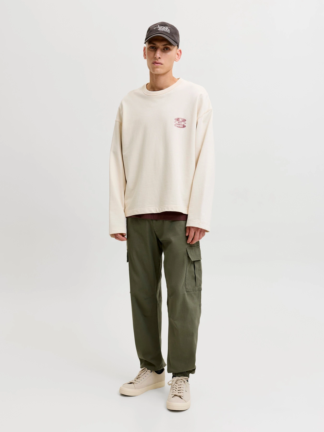 Штани JACK & JONES KANE DYLAN CUFFED CARGO модель 12289589_Olive Night Фото