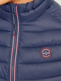 Куртки и дубленки JACK & JONES SPRINT BODYWARMER COLLAR модель 12258457_Navy Blazer TRUE RED STITC Фото