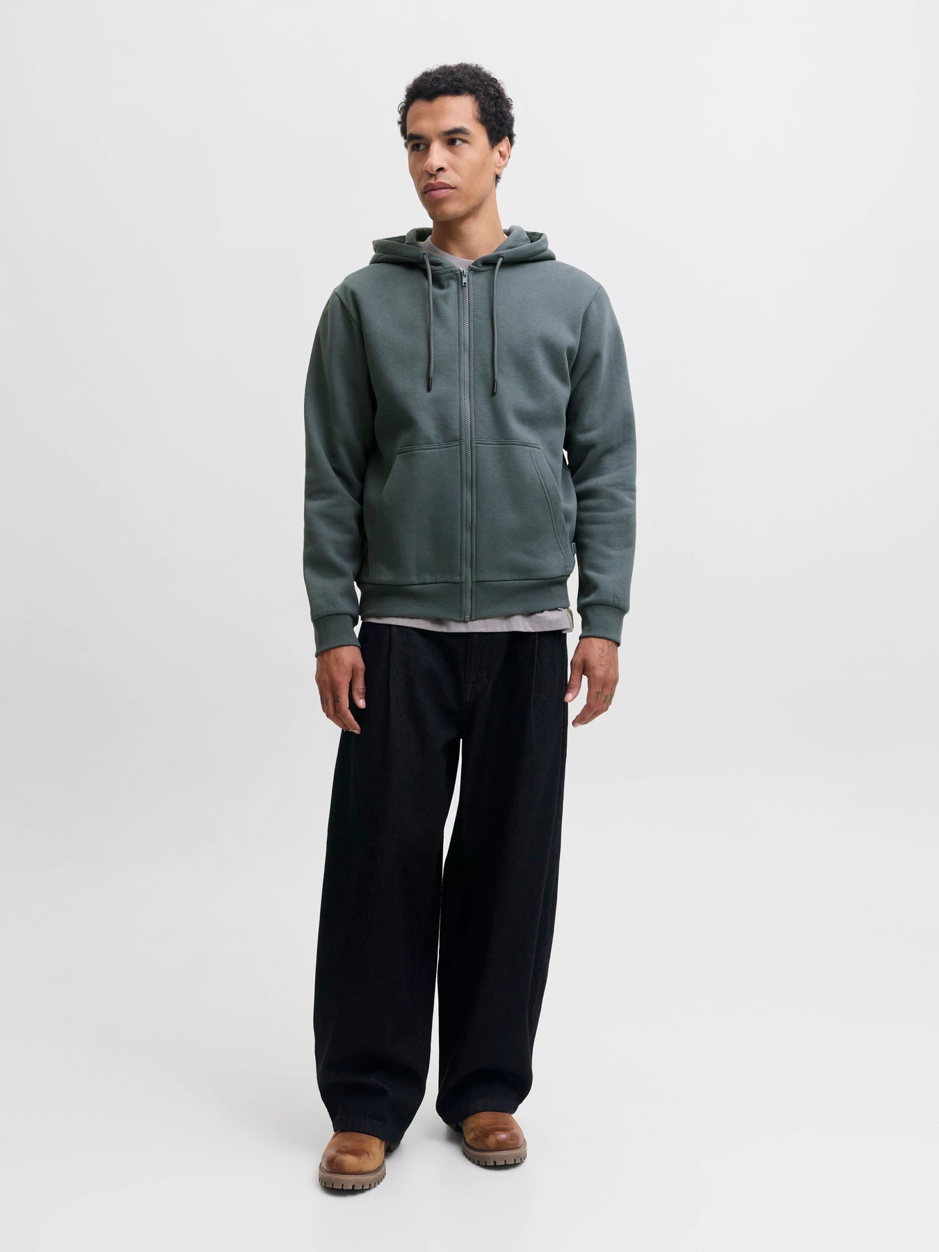 Худі та світшоти JACK & JONES BRADLEY SWEAT ZIP HOOD модель 12249342_Turbulence Фото