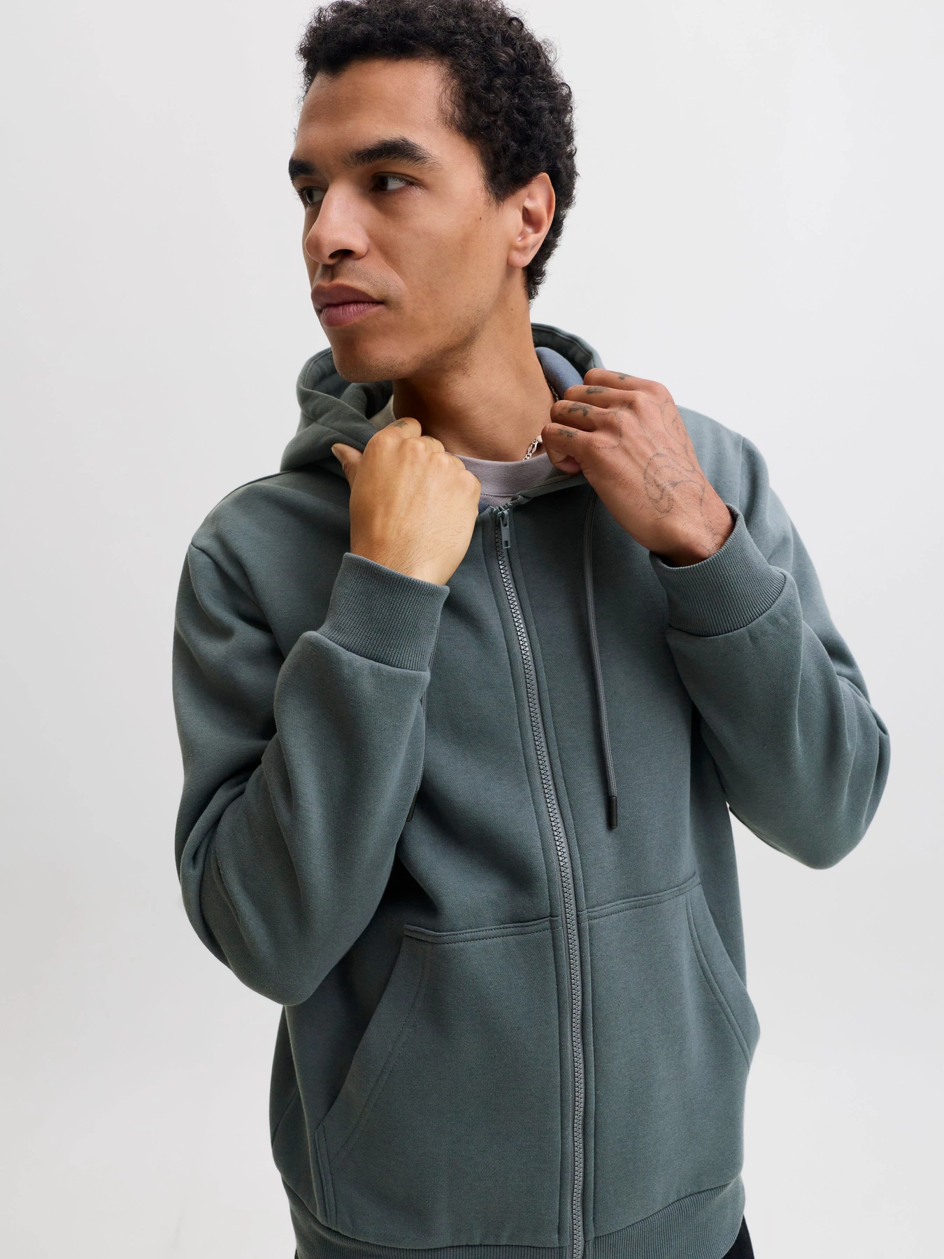 Худі та світшоти JACK & JONES BRADLEY SWEAT ZIP HOOD модель 12249342_Turbulence Фото