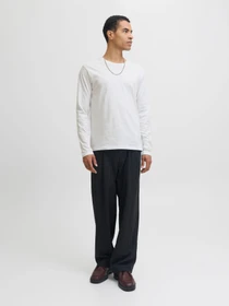 Худи и свитшоты JACK & JONES ORGANIC BASIC TEE LS O-NECK модель 12279538_White Фото