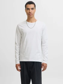 Худи и свитшоты JACK & JONES ORGANIC BASIC TEE LS O-NECK модель 12279538_White Фото