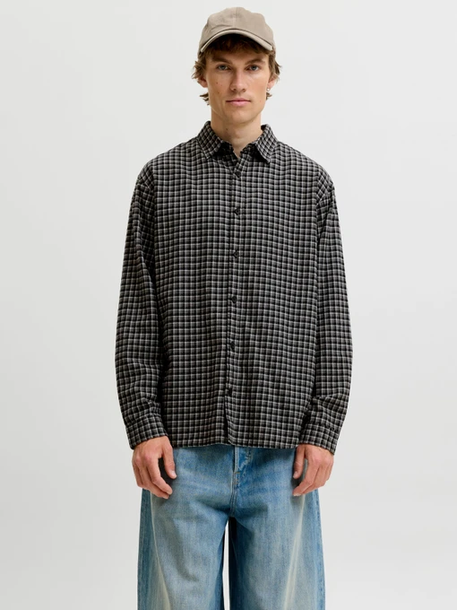 Рубашки JACK & JONES CARTER CHECK SHIRT LS модель 12298743_Black Фото