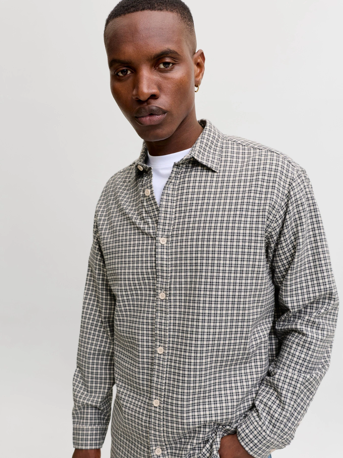 Рубашки JACK & JONES CARTER CHECK SHIRT LS модель 12298743_Cloud Dancer Рубашки JACK & JONES CARTER CHECK SHIRT LS модель 12298743_Cloud Dancer Фото