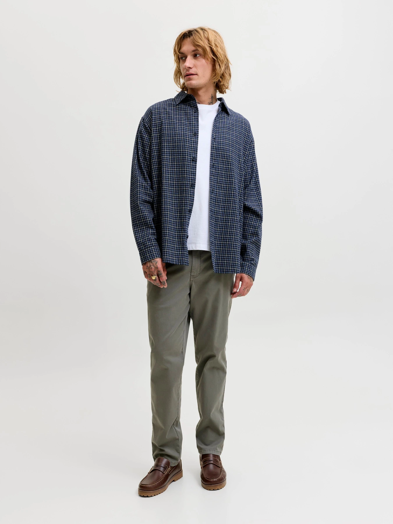 Рубашки JACK & JONES CARTER CHECK SHIRT LS модель 12298743_Navy Blazer Фото