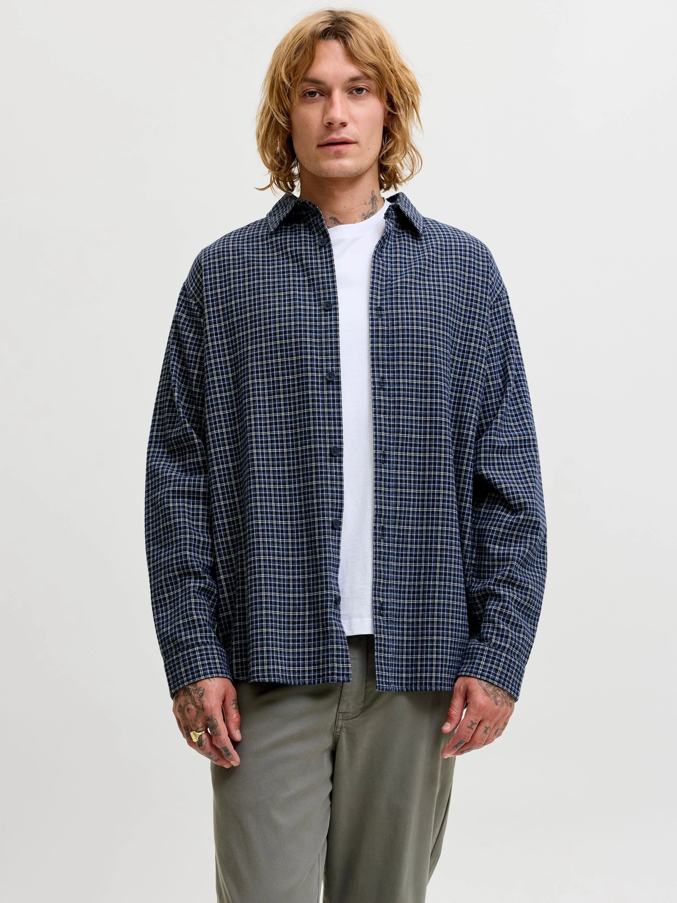 Рубашки JACK & JONES CARTER CHECK SHIRT LS модель 12298743_Navy Blazer Фото