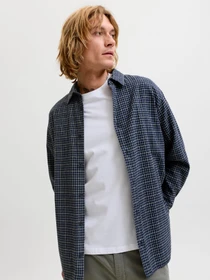 Рубашки JACK & JONES CARTER CHECK SHIRT LS модель 12298743_Navy Blazer Фото