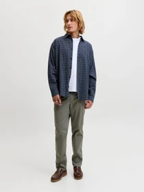 Рубашки JACK & JONES CARTER CHECK SHIRT LS модель 12298743_Navy Blazer Фото