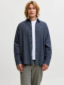 Рубашки JACK & JONES CARTER CHECK SHIRT LS модель 12298743_Navy Blazer Фото