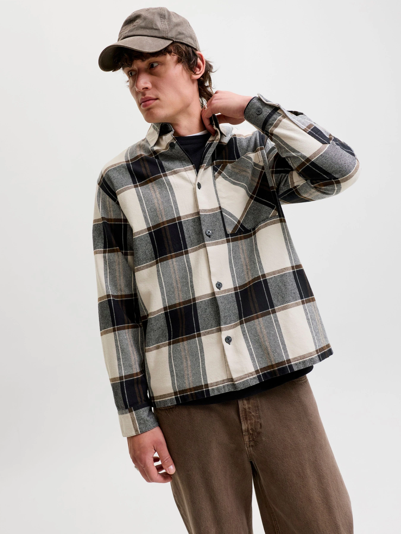 Рубашки JACK & JONES JACKSON OVERSHIRT LS модель 12300088_Cloud Dancer CHECK Фото