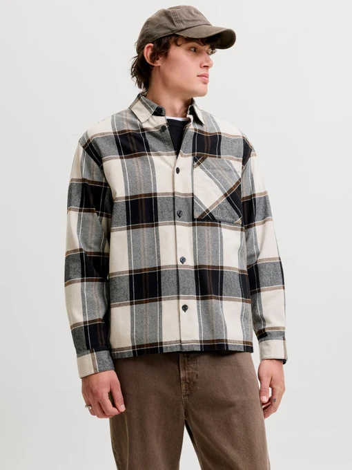Рубашки JACK & JONES JACKSON OVERSHIRT LS модель 12300088_Cloud Dancer CHECK Фото