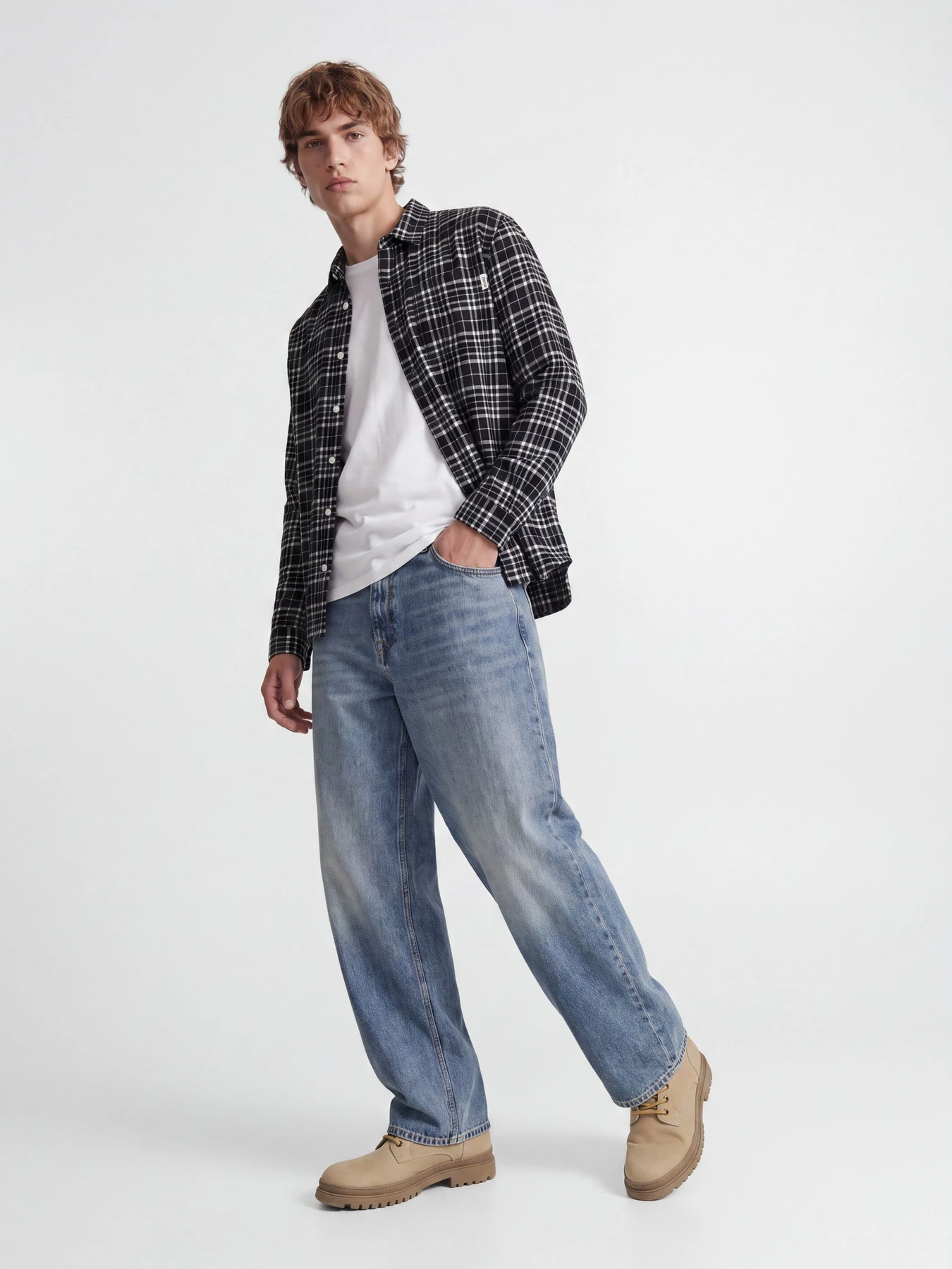 Рубашки JACK & JONES FREDERIKSBERG FLANNEL SHIRT L/ модель 12301088_Black CHECKS Рубашки JACK & JONES FREDERIKSBERG FLANNEL SHIRT L/ модель 12301088_Black CHECKS Фото